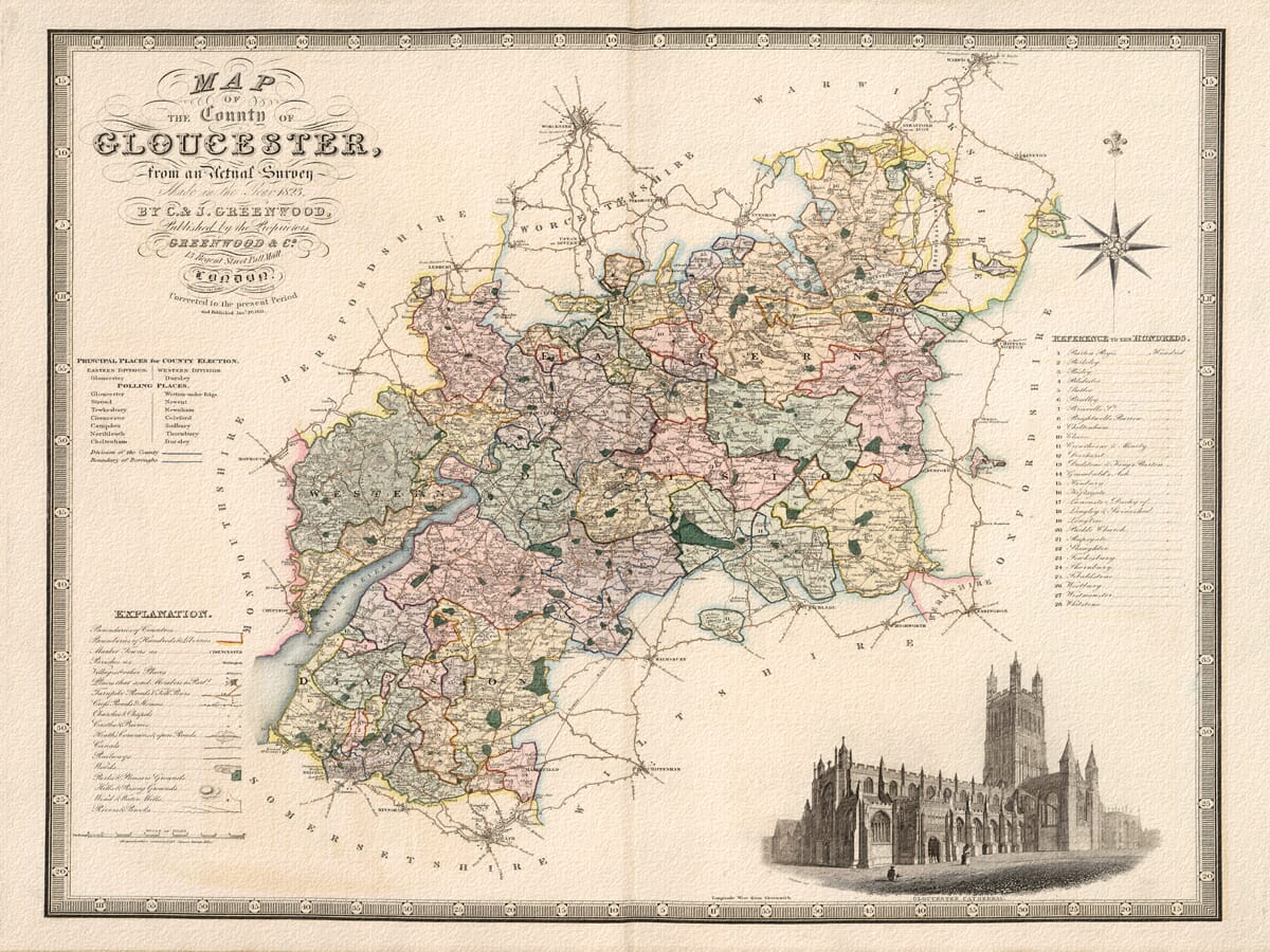 Old Map of Gloucester