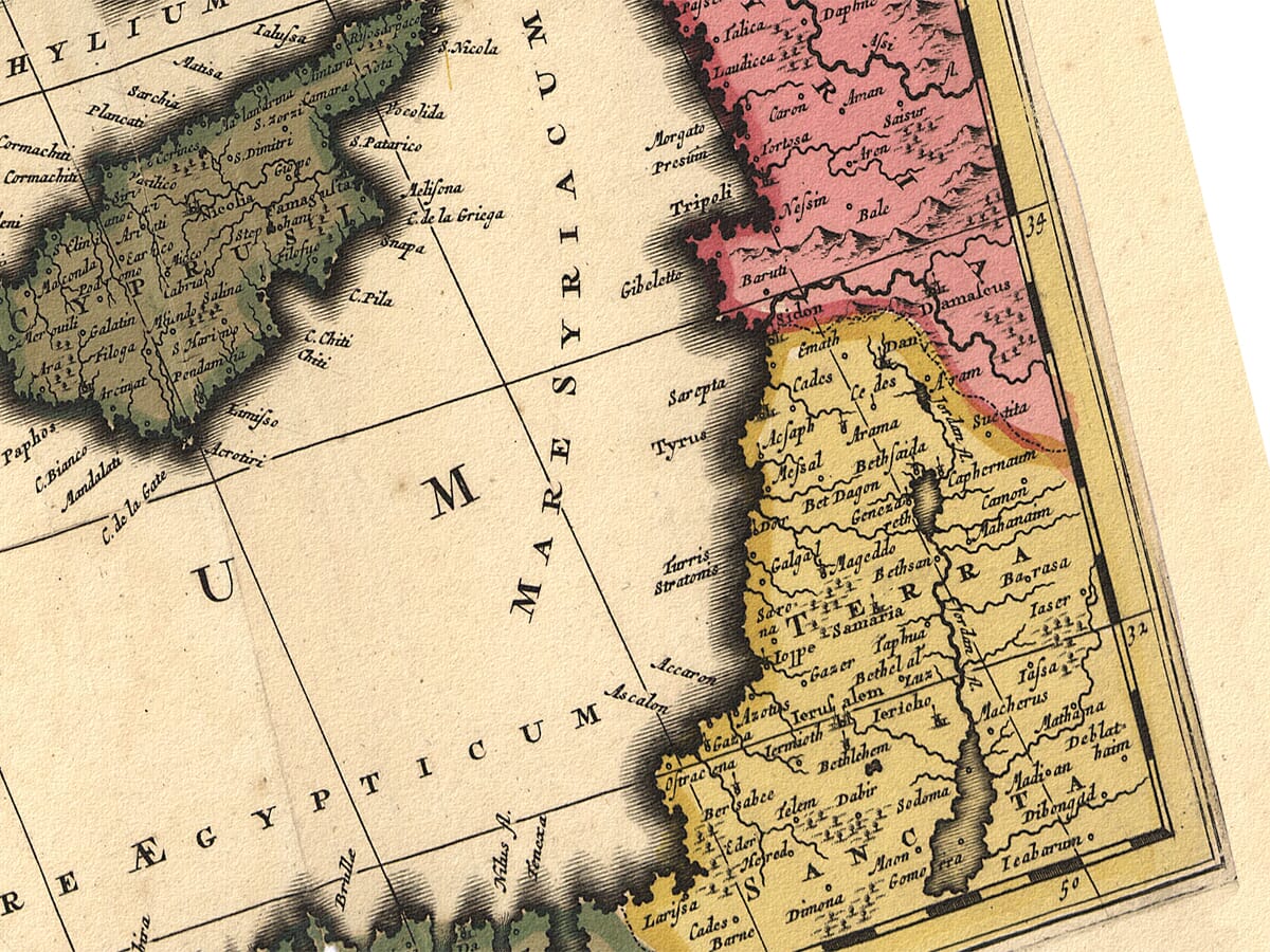 Large map of Mediterranean enlarged detail
