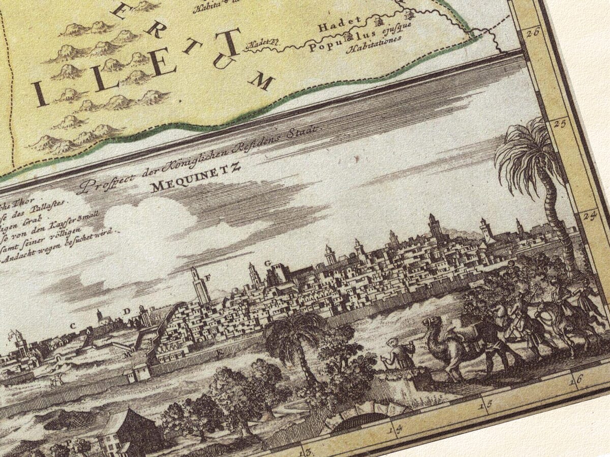 repro antique map morocco- more detail