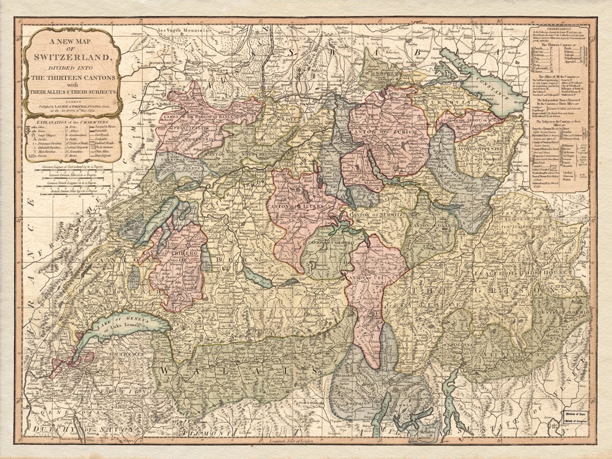 Old Map of Switzerland