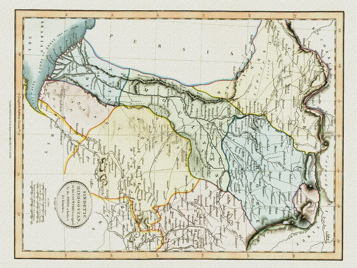 pakistan vintage map