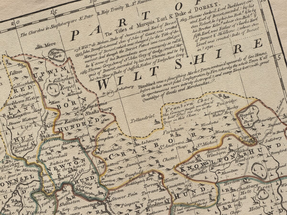 Shaftesbury on old map