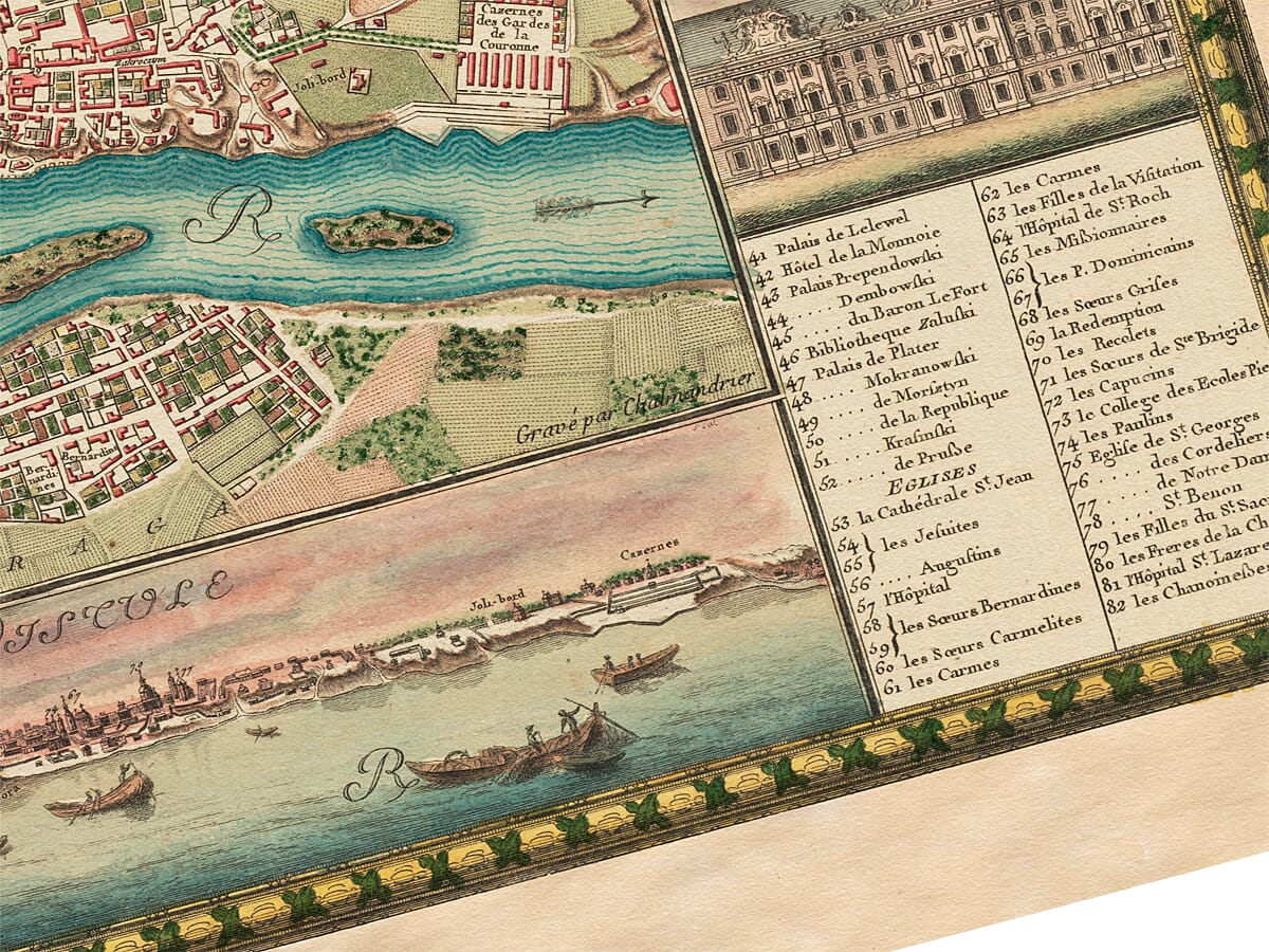 warsaw detail from old map