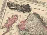 detail from an old map of india
