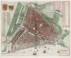 Old map of Rotterdam by Joan Blaeu, 1649
