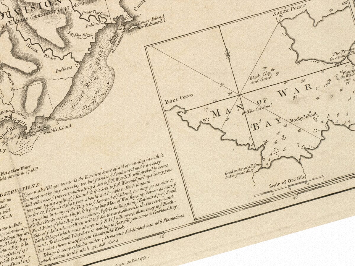Detail from an old map of Tobago
