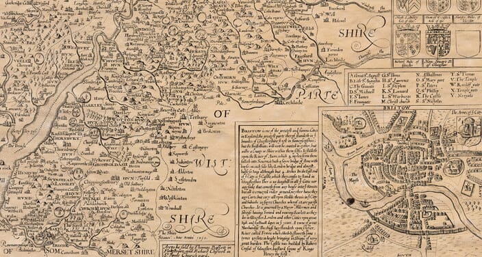 old-map-gloucestershire-uk