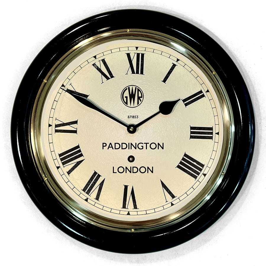 Old Paddington Station Clock Black