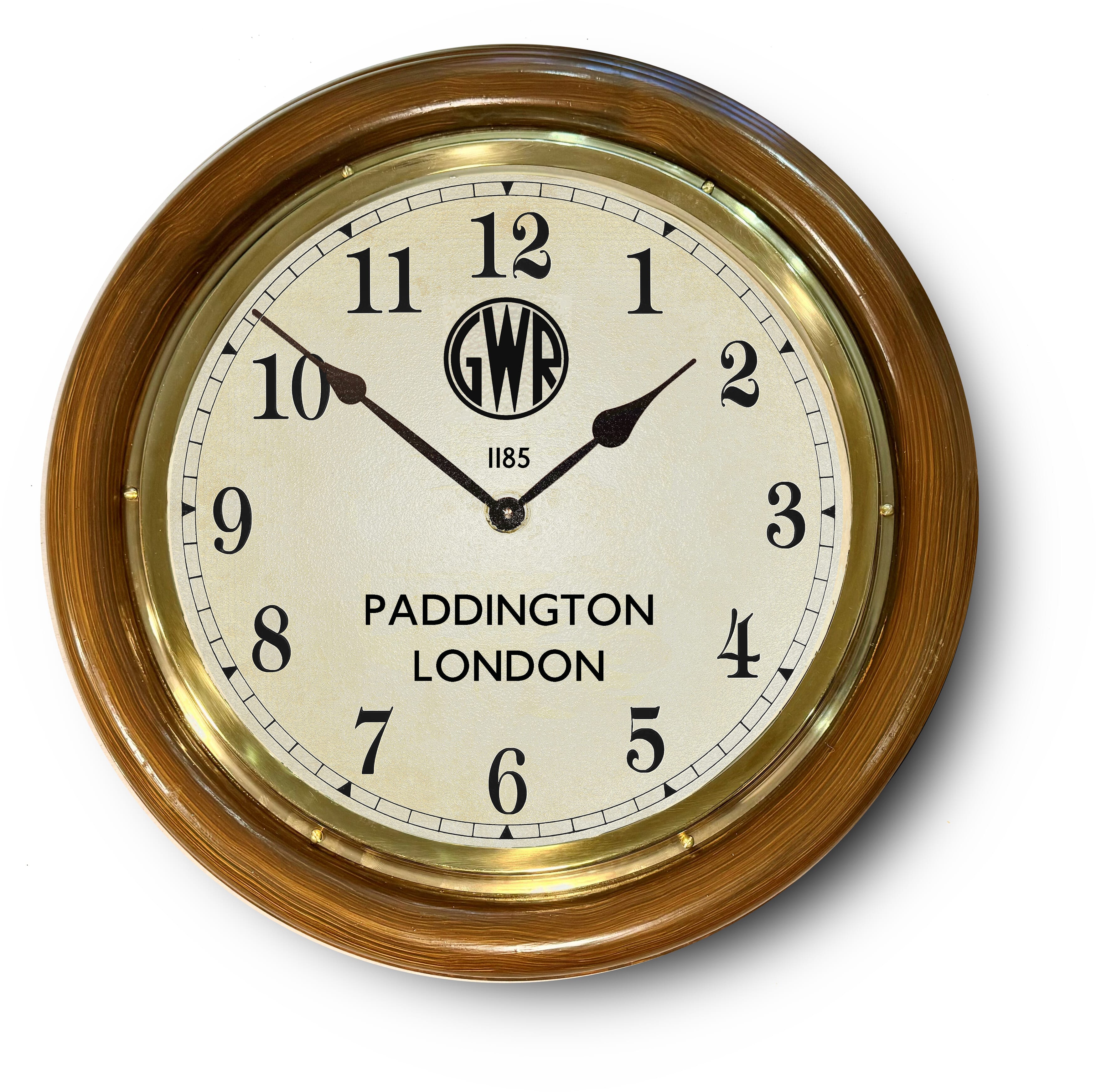 Paddington Station Clock Large Wood Arabic Dial