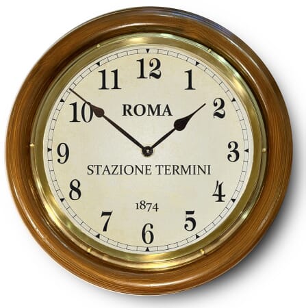 Roma Termini railway station clock on wall