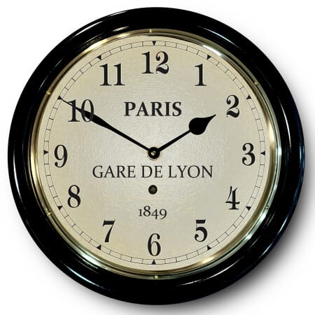 Paris Station Clock Black