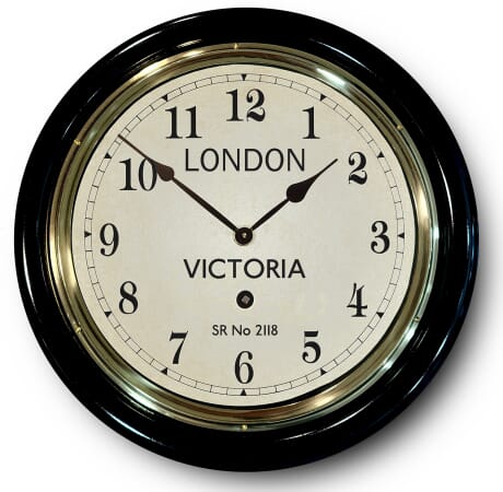 Southern Region Clock - Large Black Arabic