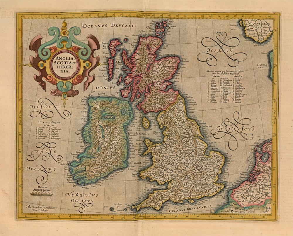 Gerard Mercator’s map of Great Britain and Ireland, 1623