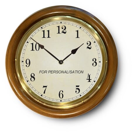Large Wood Arabic Clock Personalised