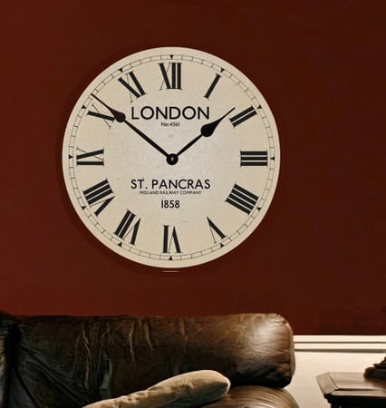 London St Pancras Railway Station Clock Large on Wall