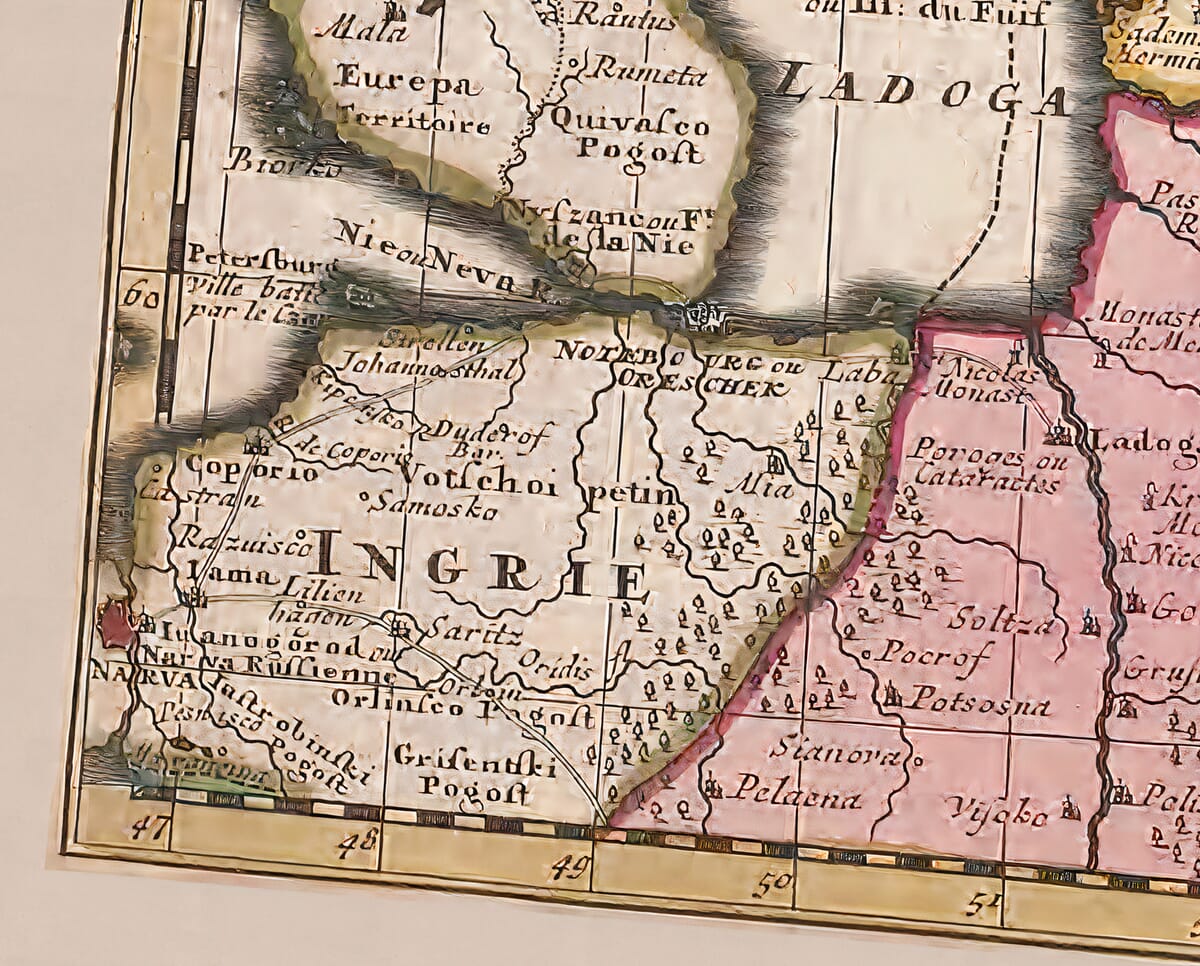 Old Map of Russia Detail