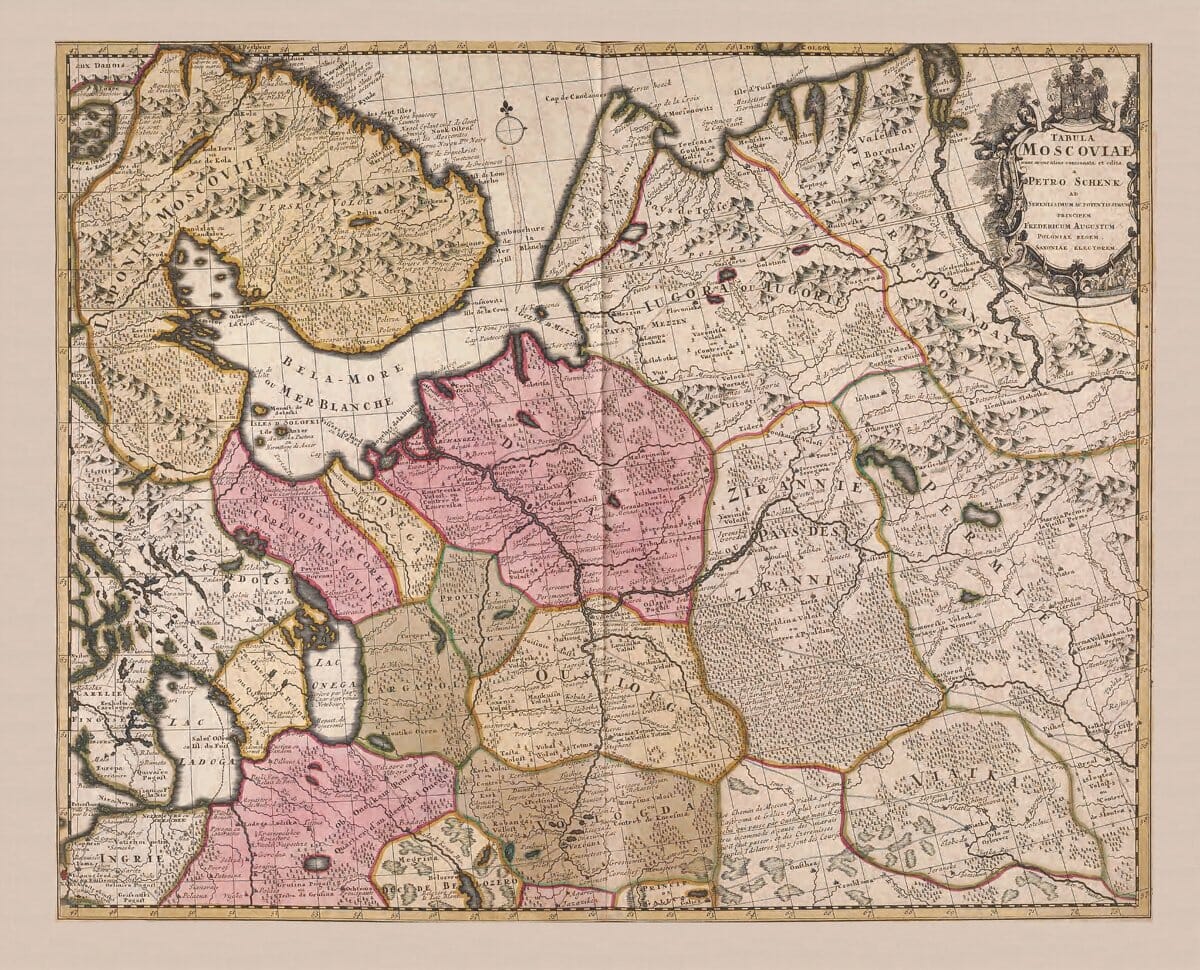 Old Map of Russia: The Tabula Moscoviae