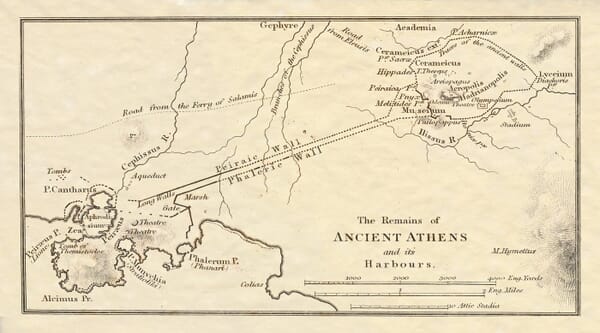 Map of Remains of Ancient Athens
