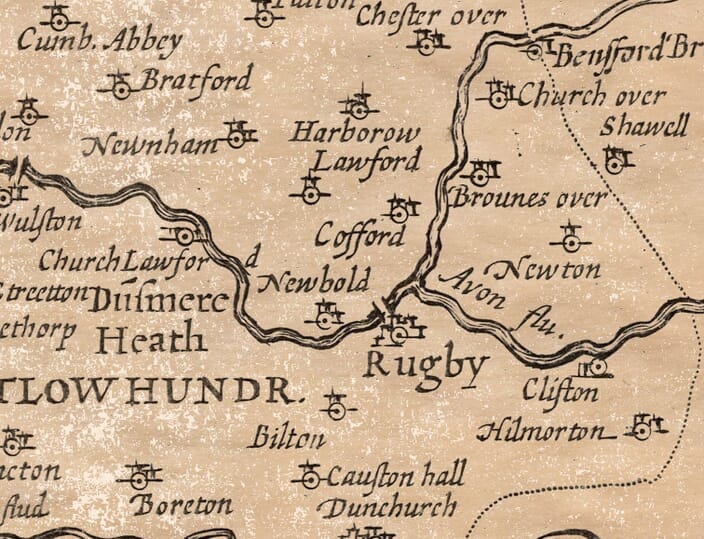 Rugby History a section from 1600 map