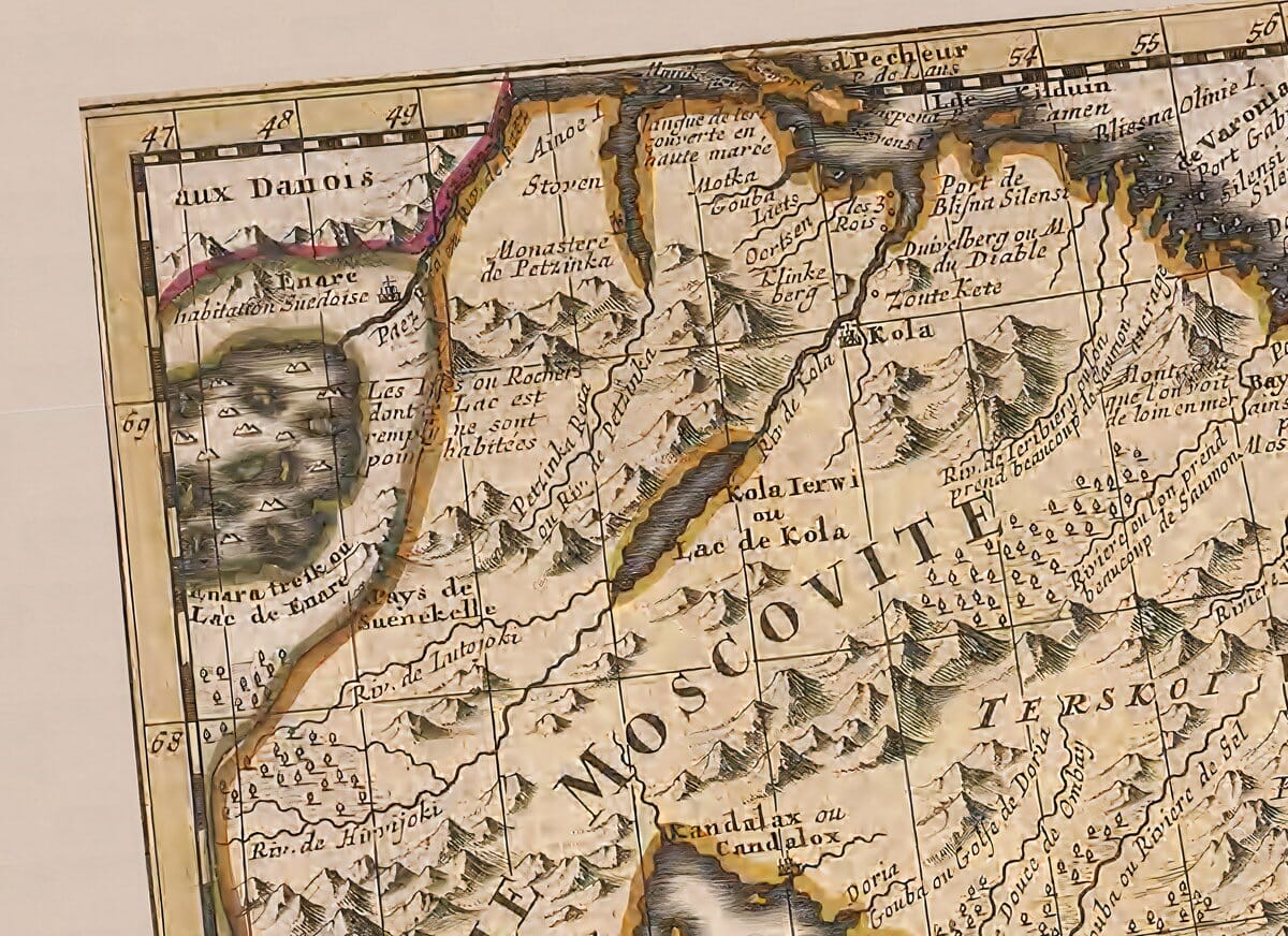 Tabula Moscoviae Russia Detail North East