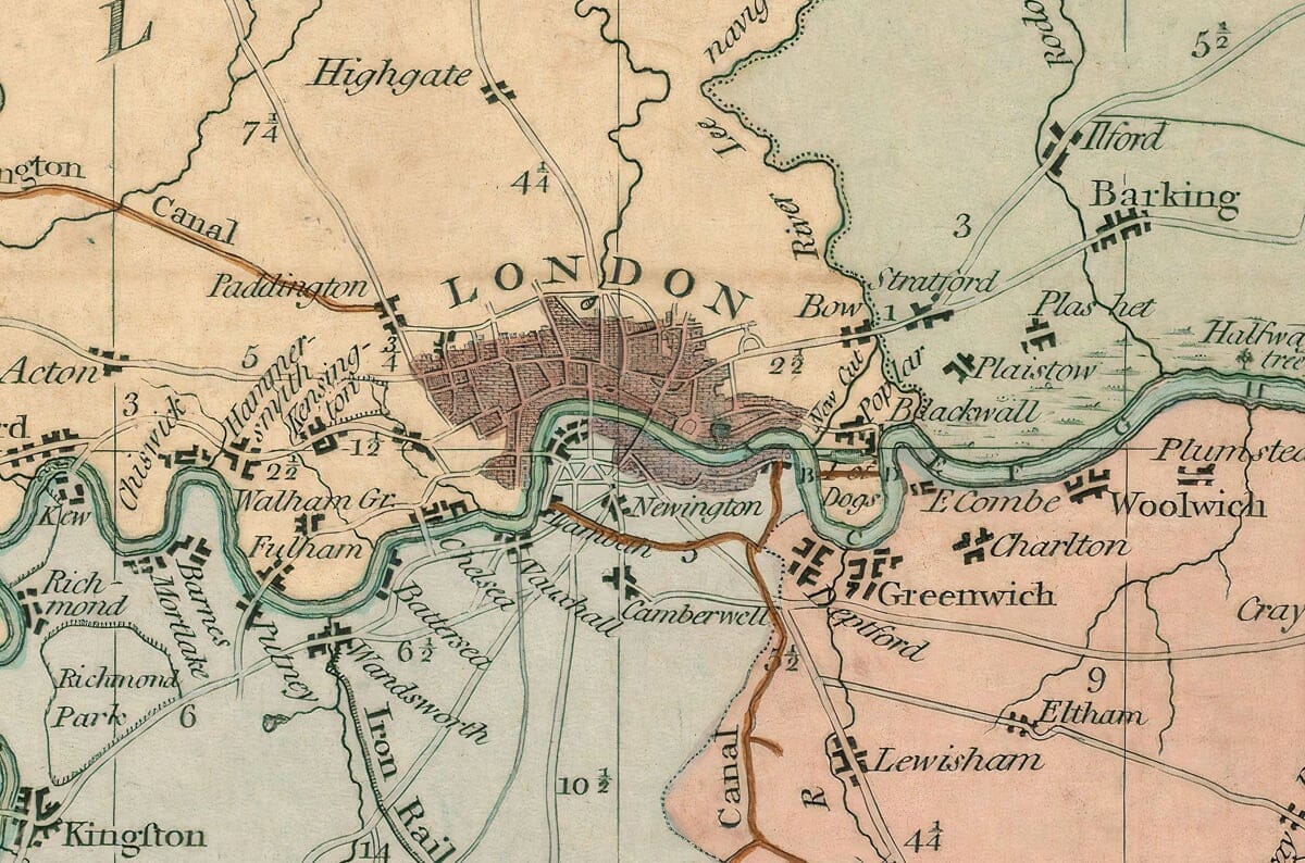 Thames through London Map