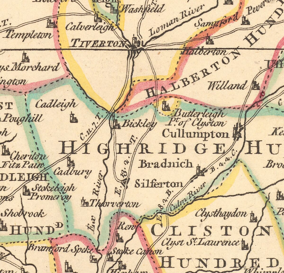 Vintage Map Devon