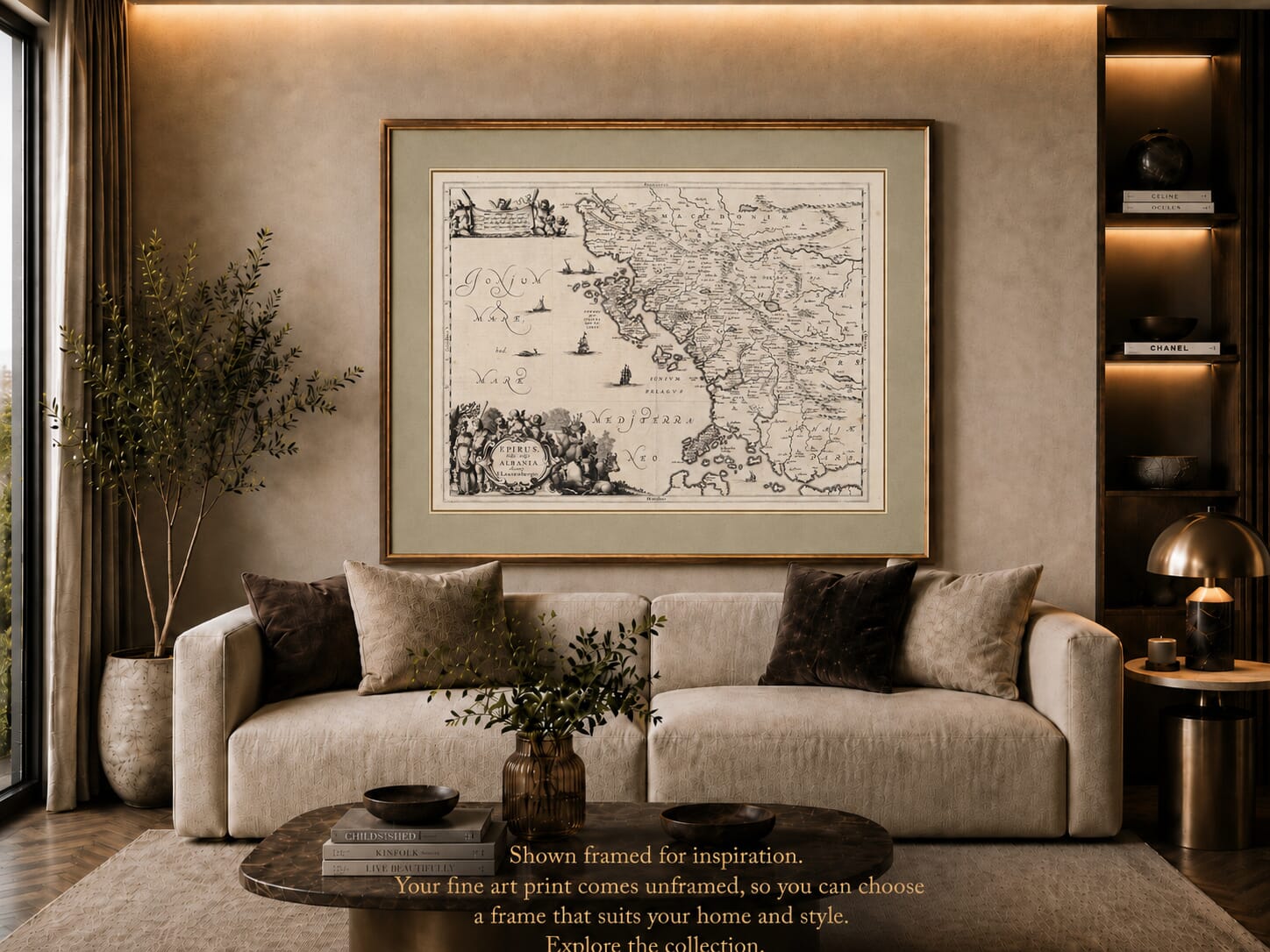 Framed Map of Albania