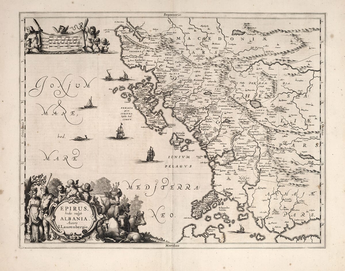 Large Old Map of Albania