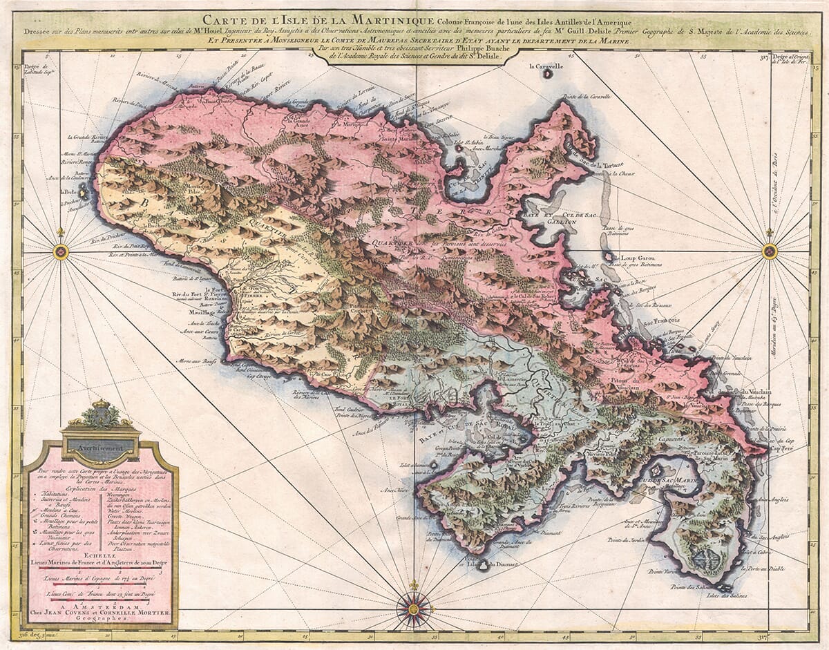 Old Map of Martinique