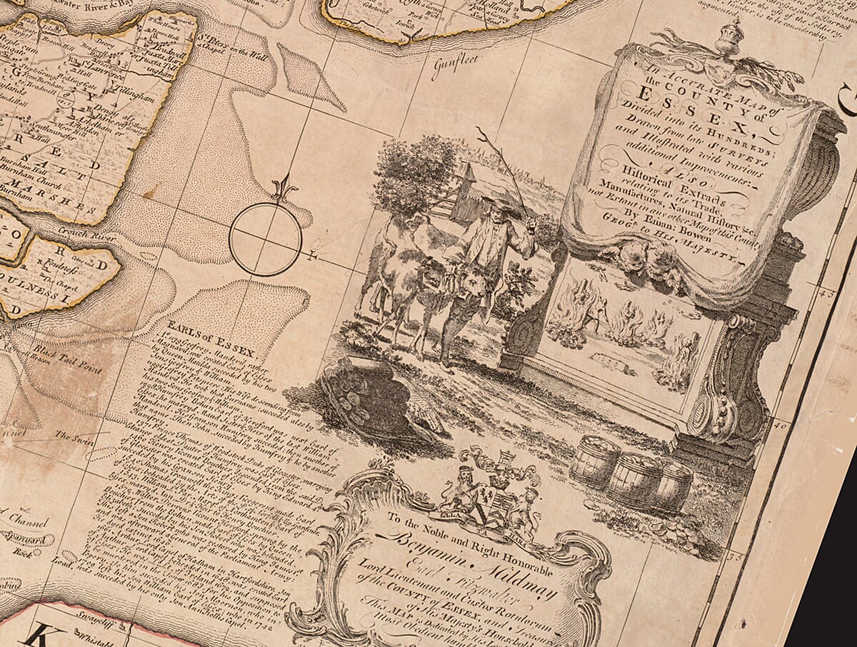 Vintage Map of Essex Detail