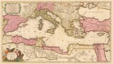 Old French Map of the Mediterranean