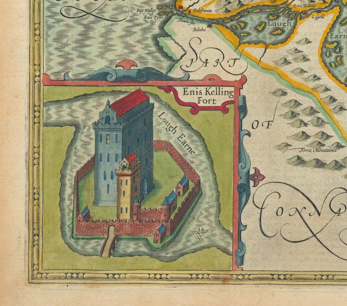 Detail from an antique map of Ulster