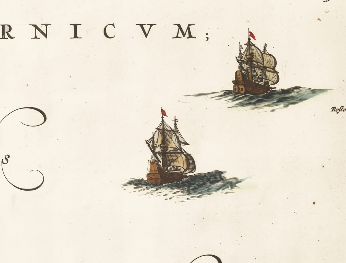 Old Illustration of Sailing Ships