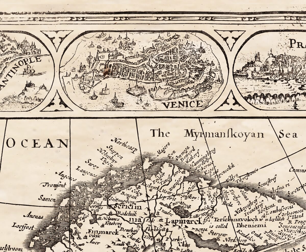 Old Map of Europe 1600 detail 1