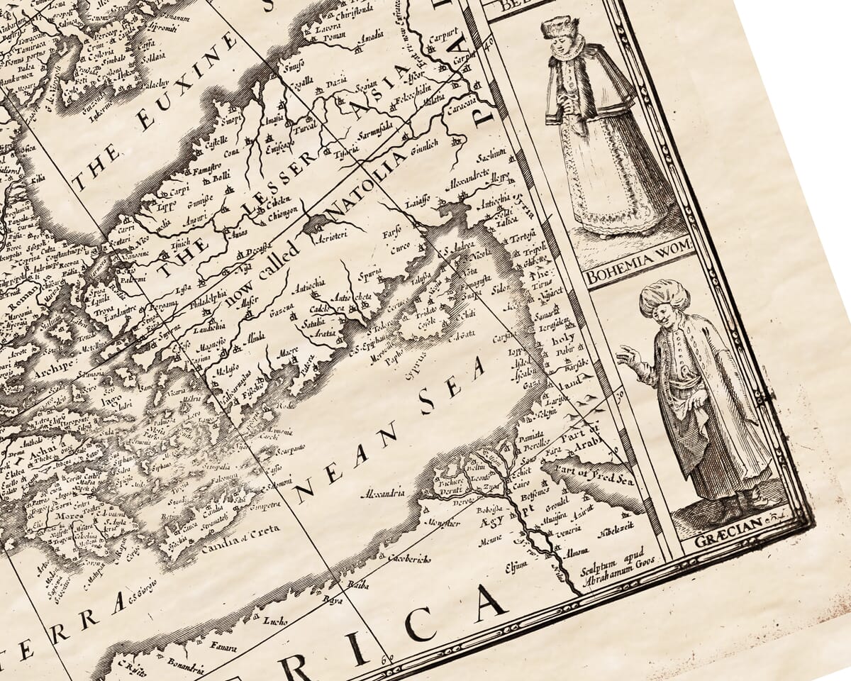 Old Map of Europe 1600 detail 3