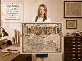 Vintage Map of Berkshire Speed Colour Large Size