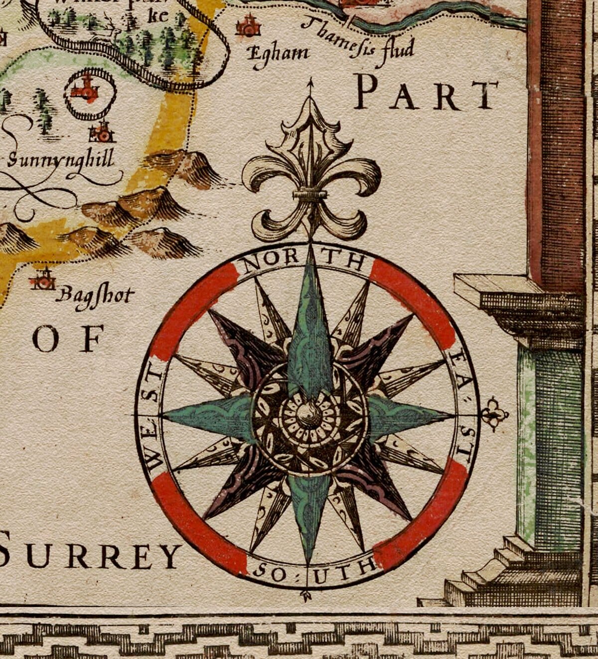 Old Map Compass Rose