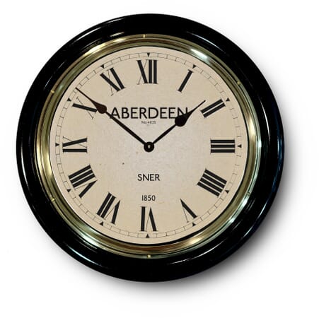 Aberdeen Station Clock in Black Case