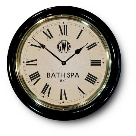 Bath Black Clock on wall