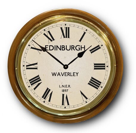 Edinburgh Railway Station Clock Wood