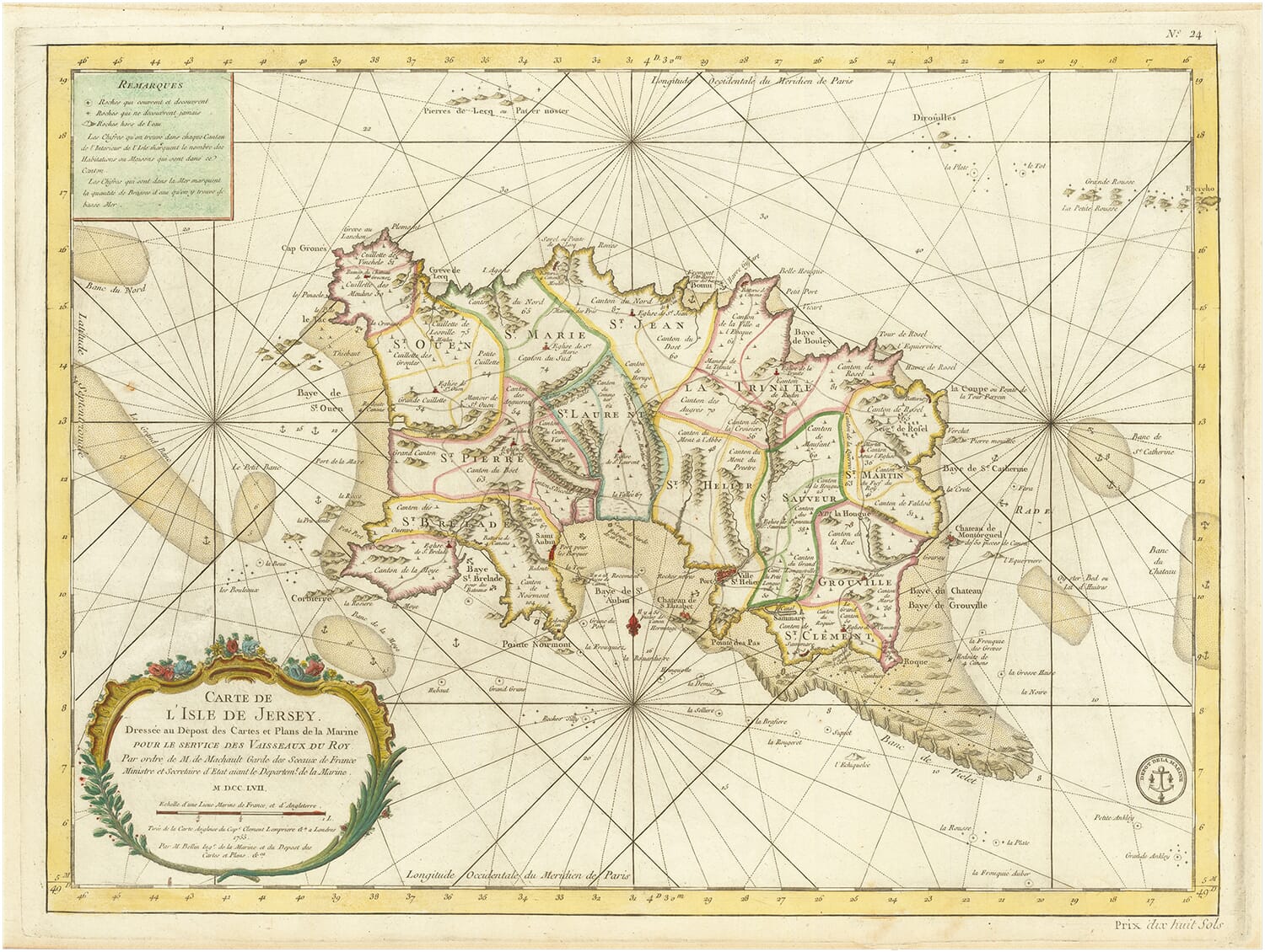 Antique map of Jersey