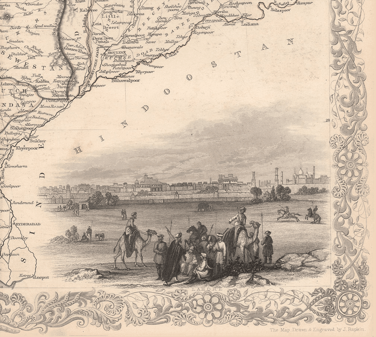 Detail from bottom left, Map of Afghanistan