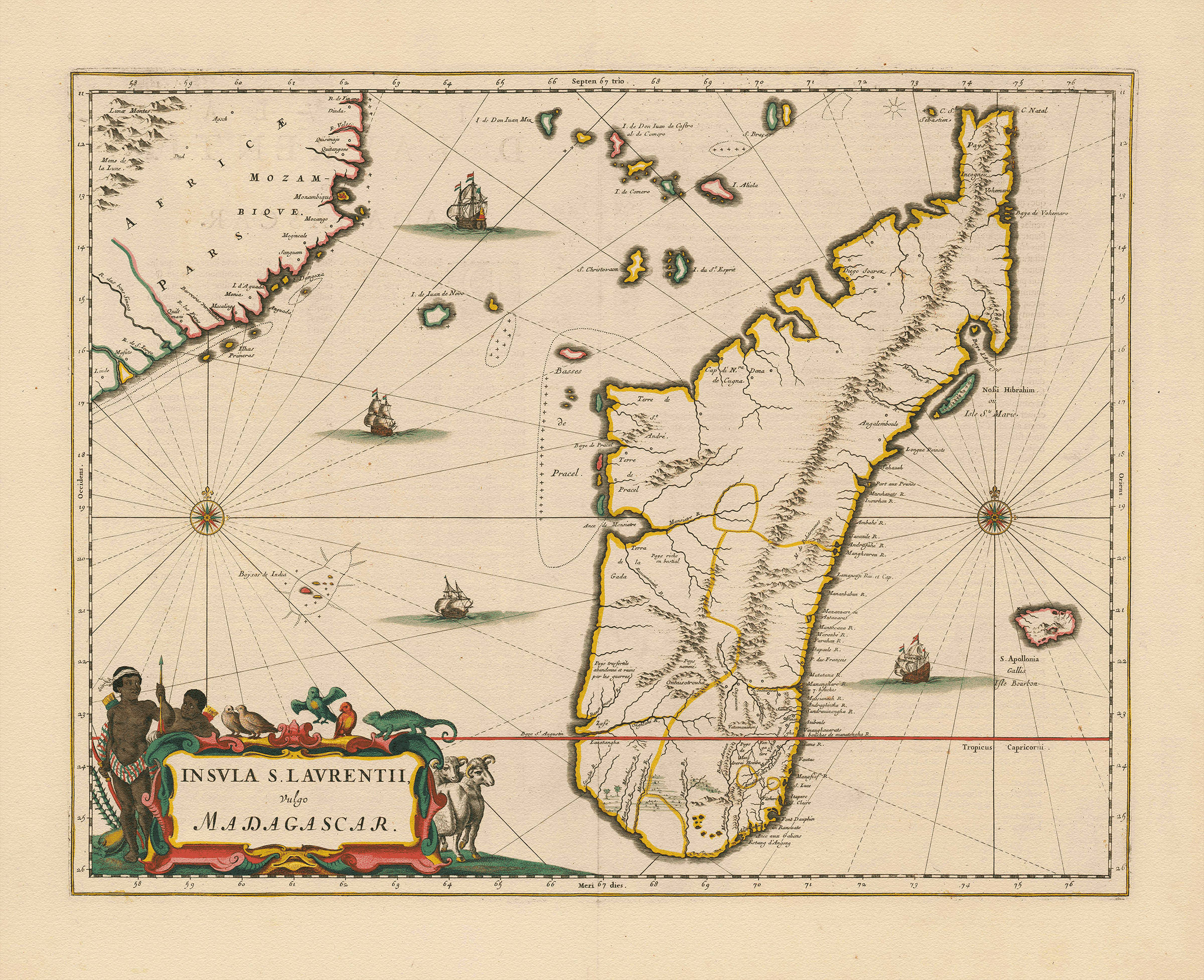 Vintage Map of Madagascar