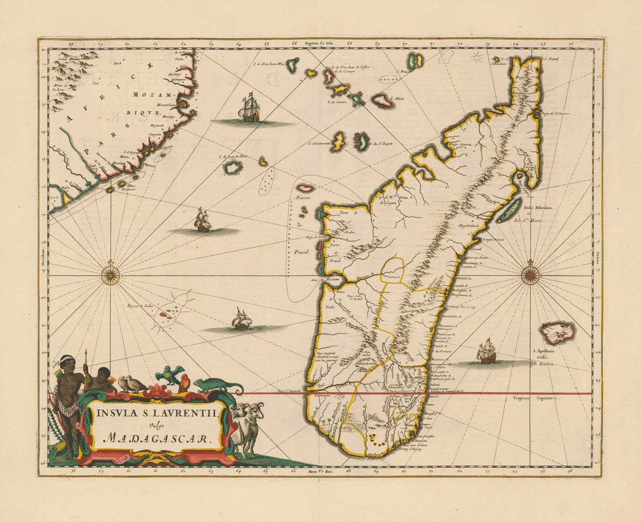 Vintage Map of Madagascar