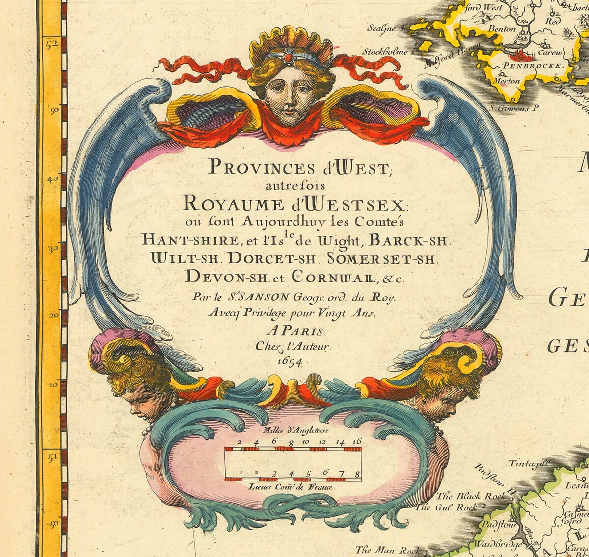 Title piece of old map of Wessex