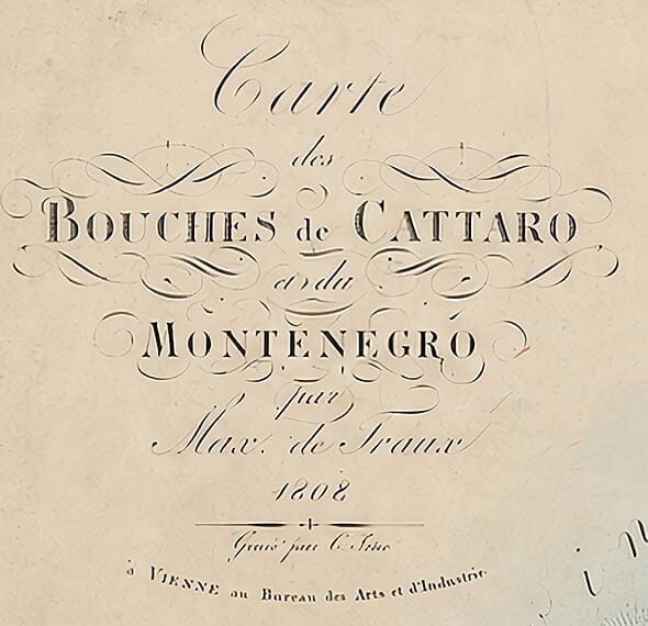 Old Map of Montenegro Title Piece