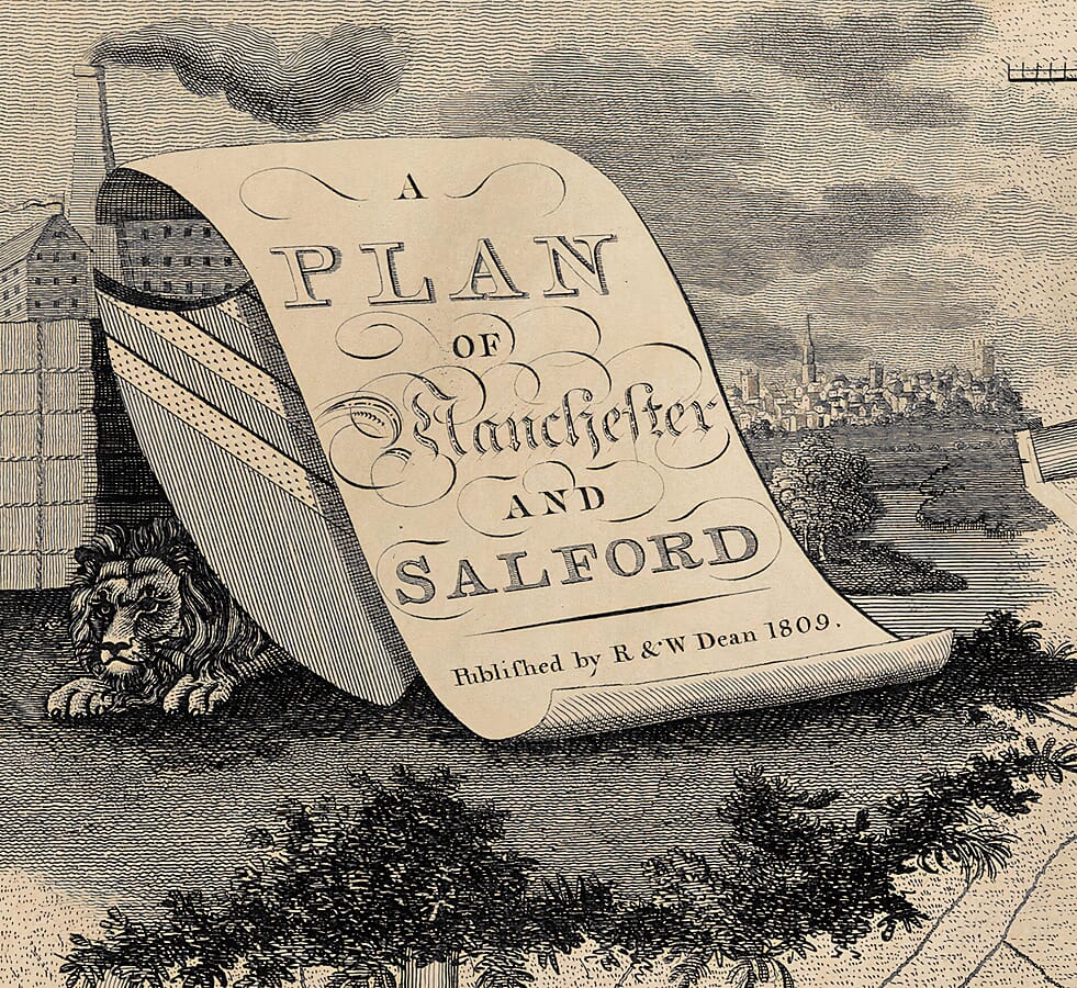 Old Map of Manchester Title Piece