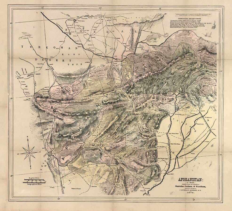 Old Map Afghanistan 1879