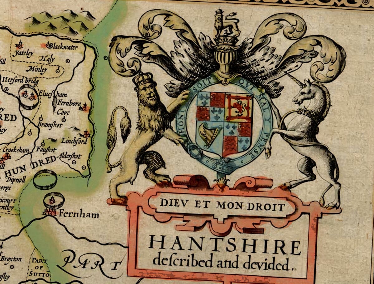 Titlepeice from map of Hampshire