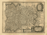 Old map of the French Alps and Dauphiné by Jean de Beins, c.1630